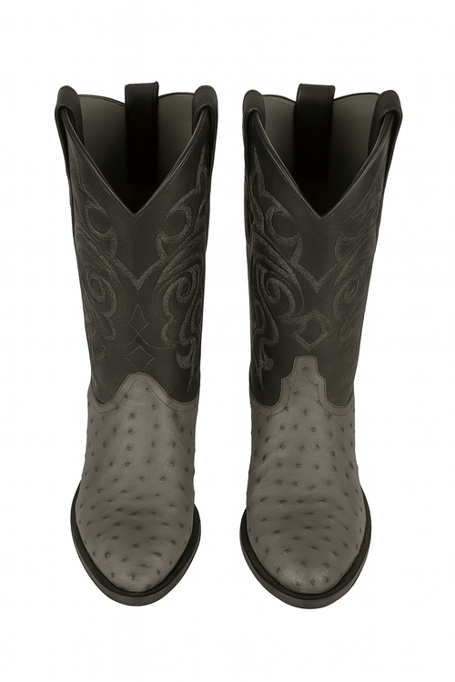 Botas de Avestruz Original Punta Redonda LAB-650309-New Designer Collection