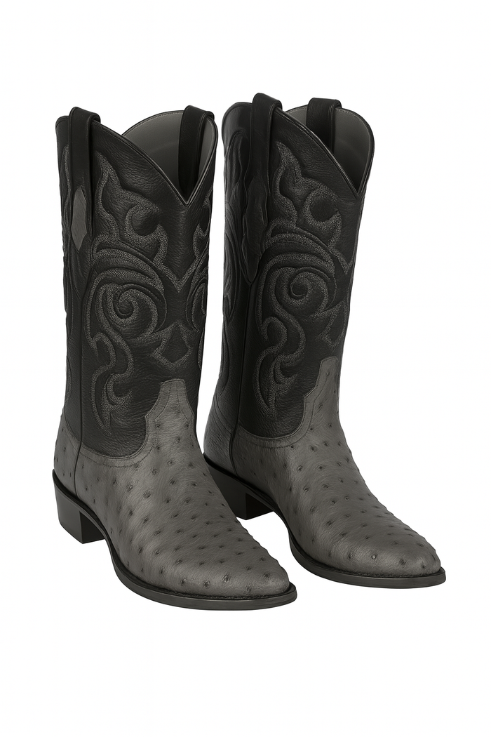 Botas de Avestruz Original Punta Redonda LAB-650309-New Designer Collection