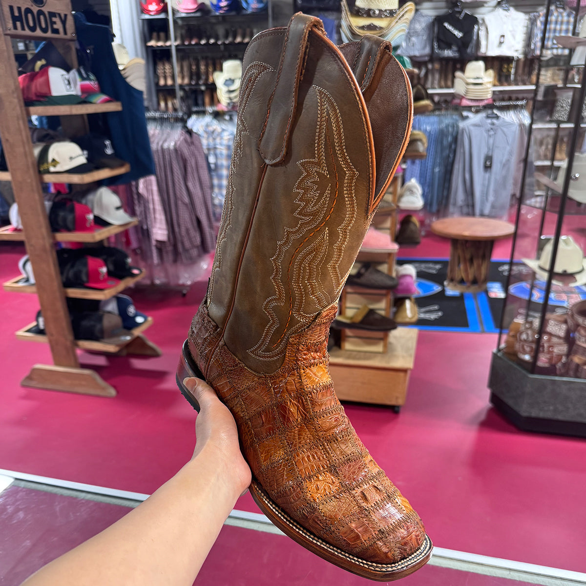 Patchwork Caiman Cowboy Boot - EE