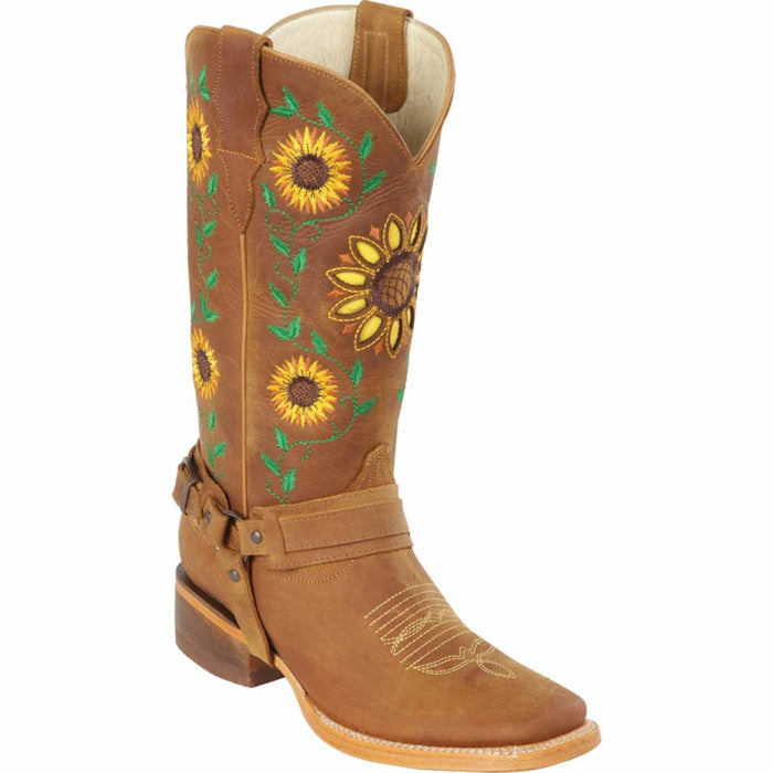 Botas Vaqueras de Cuero con Girasoles para Mujer en Horma Rodeo - 6