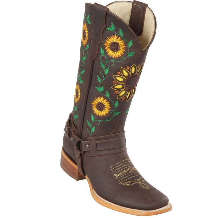 Botas Vaqueras de Cuero con Girasoles para Mujer en Horma Rodeo - 6