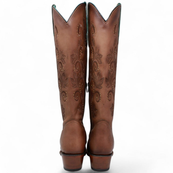 Botas Altas de Cuero Original para Mujer Color Miel Q34T8351