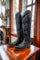 Botas Altas de Cuero Original para Mujer Color Negro Q34T5205