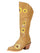 Botas Altas de Gamuza Horma Punta Recortada para Mujer Color Miel y Girasol