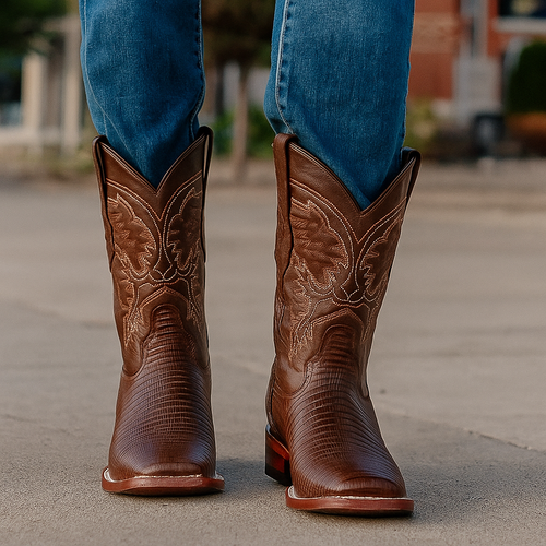 Botas Cuadrada de Armadillo Lizard Original-New Designer Collection