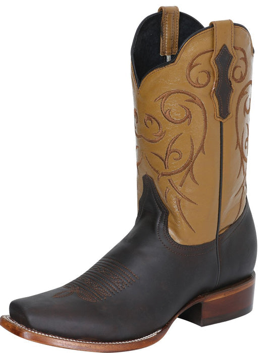 Women's Ostrich Print Square Toe Boots Orix - 6