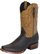 Women's Ostrich Print Square Toe Boots Orix