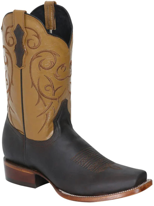 Women's Ostrich Print Square Toe Boots Orix - 6