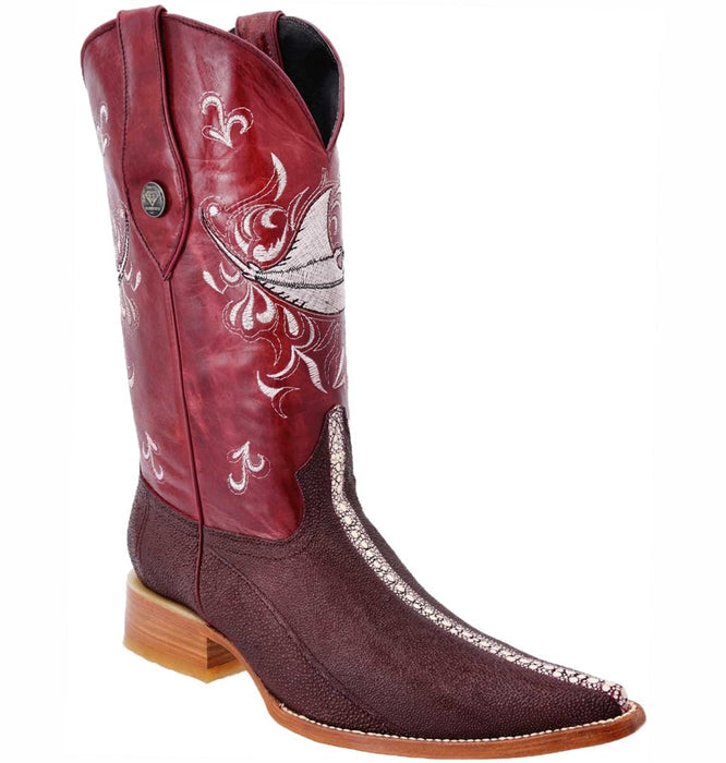 Botas de Mantarraya PC Grabada Horma 3X Aladino Color Vino - 6