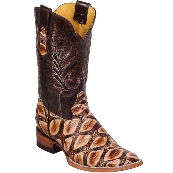 Botas de Pescado Africano Grabado Horma Rodeo Cuadrada - 6