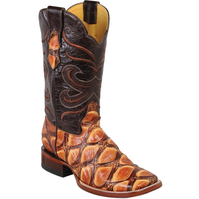 Botas de Pescado Africano Grabado Horma Rodeo Cuadrada - 6