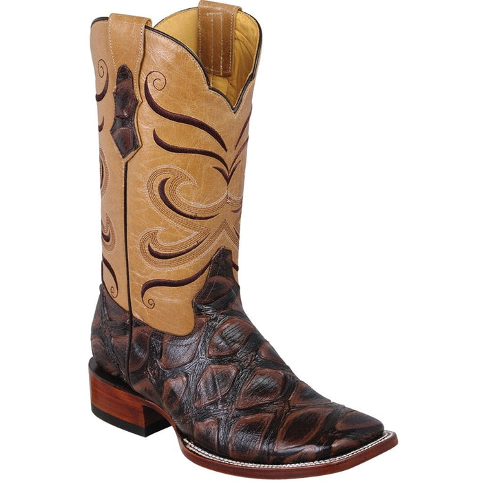 Botas de Pescado Africano Grabado Horma Rodeo Cuadrada - 6