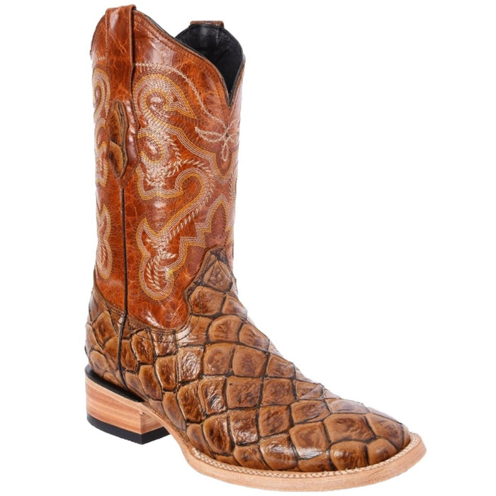 Botas de Pescado Pirarucu Grabado en Horma Rodeo Color Antizarro - 6