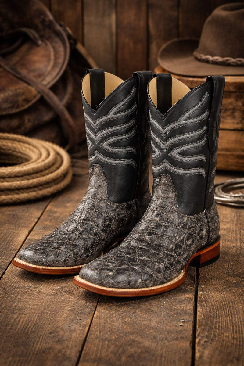 Botas de Pescado Pirarucu Original en Horma Rodeo Cuadrada-New Designer Collection - 6