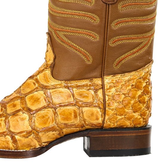 Botas de Pescado Pirarucu Original en Horma Rodeo Cuadrada - 6