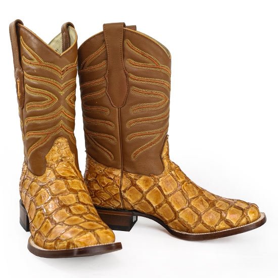 Botas de Pescado Pirarucu Original en Horma Rodeo Cuadrada LAB - 6