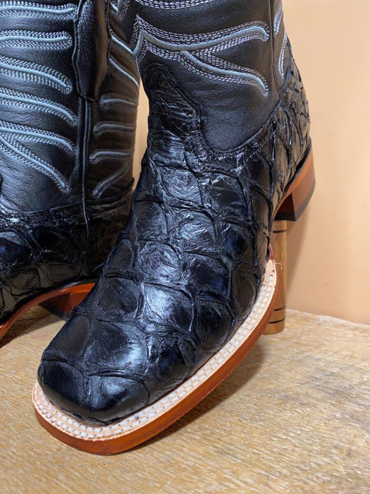 Botas de Pescado Pirarucu Original en Horma Rodeo Cuadrada - 6