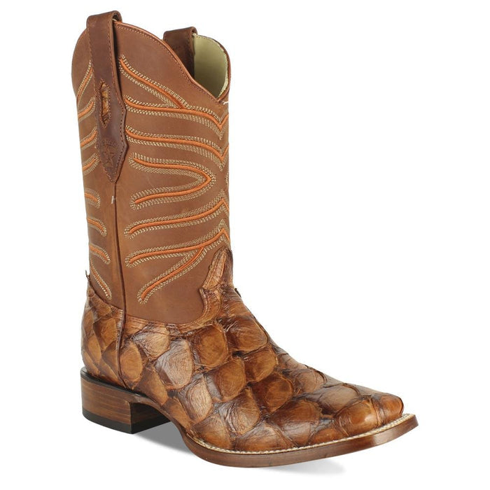 Botas de Pescado Pirarucu Original en Horma Rodeo Cuadrada - 6