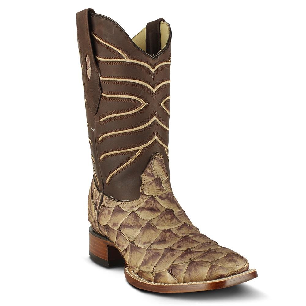 Botas de Pescado Pirarucu Original en Horma Rodeo Cuadrada - Mink