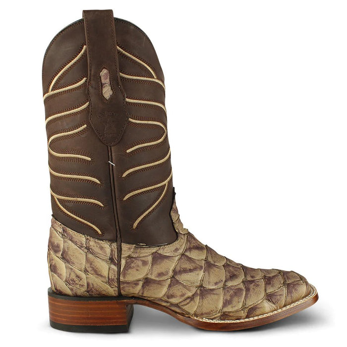 Botas de Pescado Pirarucu Original en Horma Rodeo Cuadrada LAB - 6