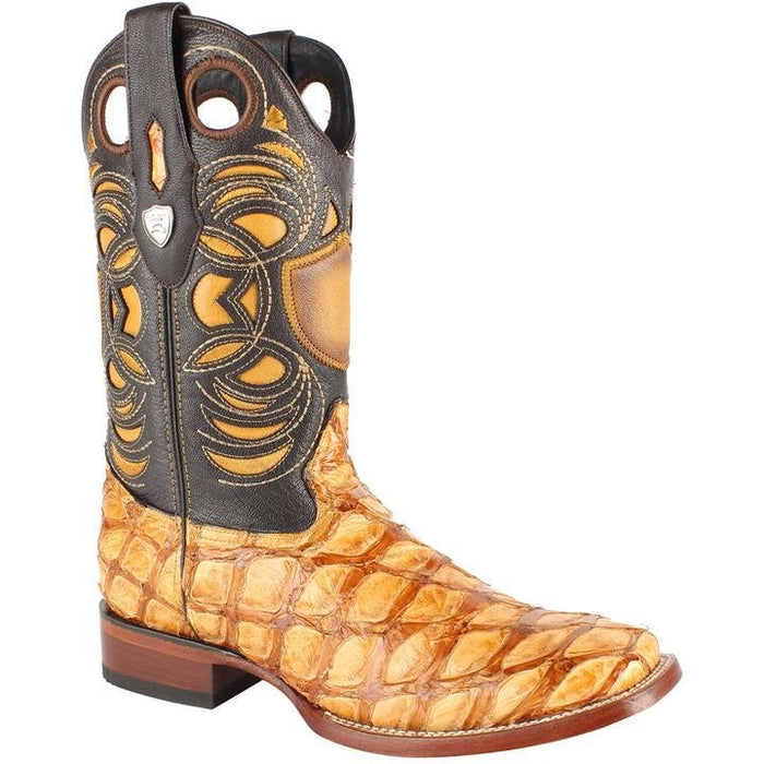 Botas de Pescado Pirarucu Original en Horma Rodeo Cuadrada - 6