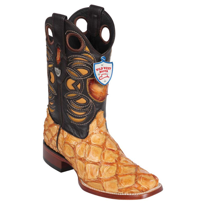 Botas de Pescado Pirarucu Original en Horma Rodeo Cuadrada - 6