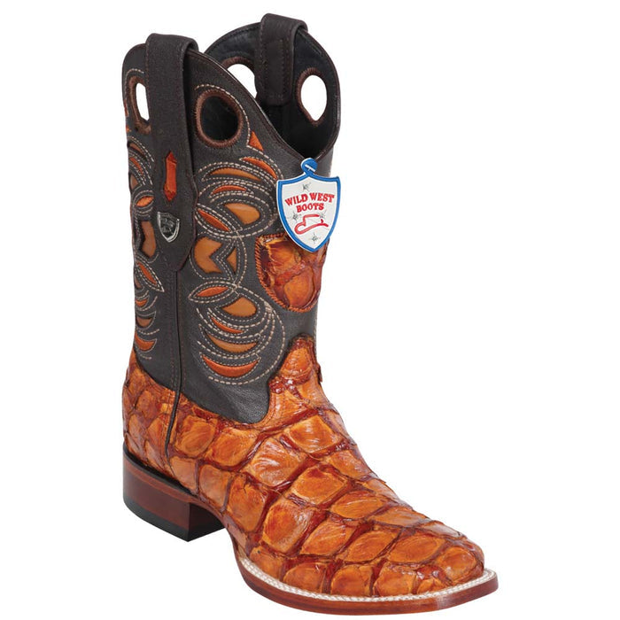 Botas de Pescado Pirarucu Original en Horma Rodeo Cuadrada - 6