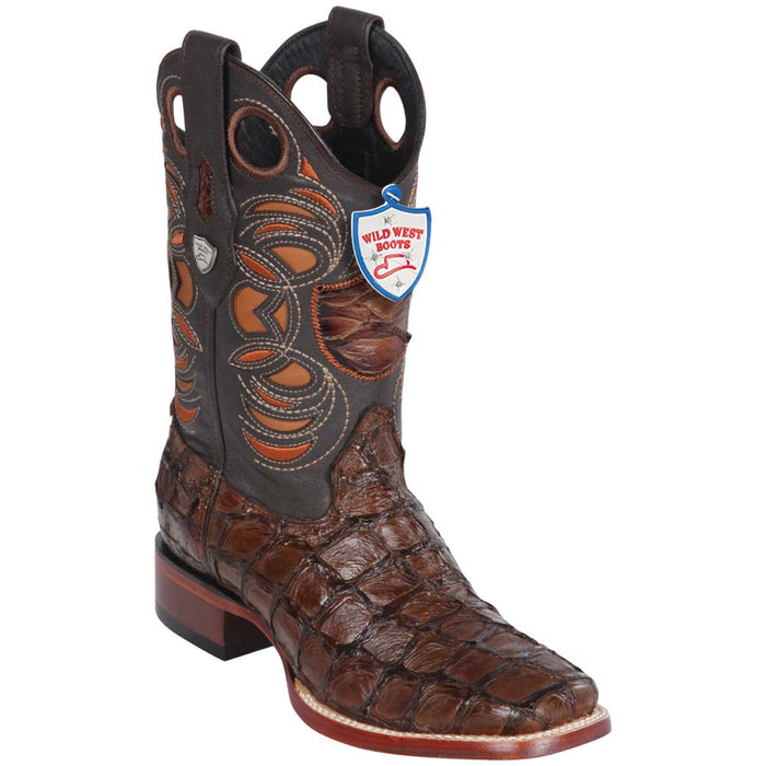 Botas de Pescado Pirarucu Original en Horma Rodeo Cuadrada - 6