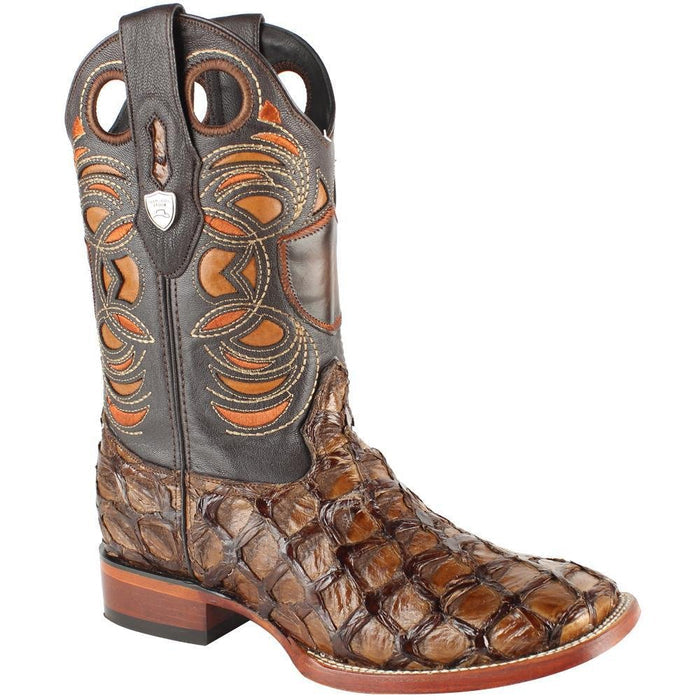 Botas de Pescado Pirarucu Original en Horma Rodeo Cuadrada WW - 6