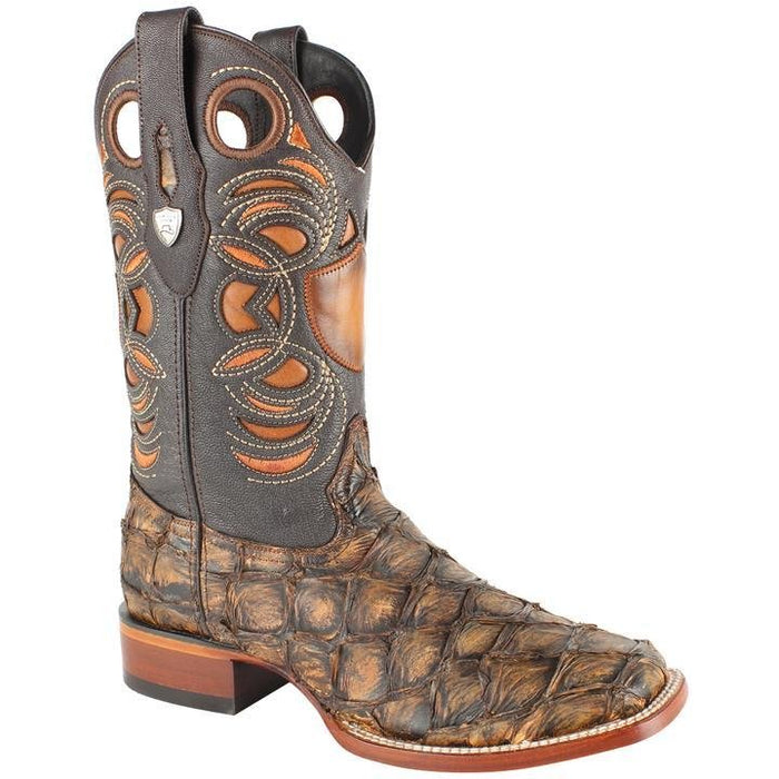 Botas de Pescado Pirarucu Original en Horma Rodeo Cuadrada - 6