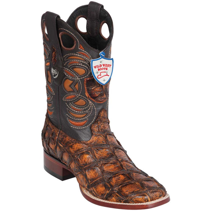 Botas de Pescado Pirarucu Original en Horma Rodeo Cuadrada - 6