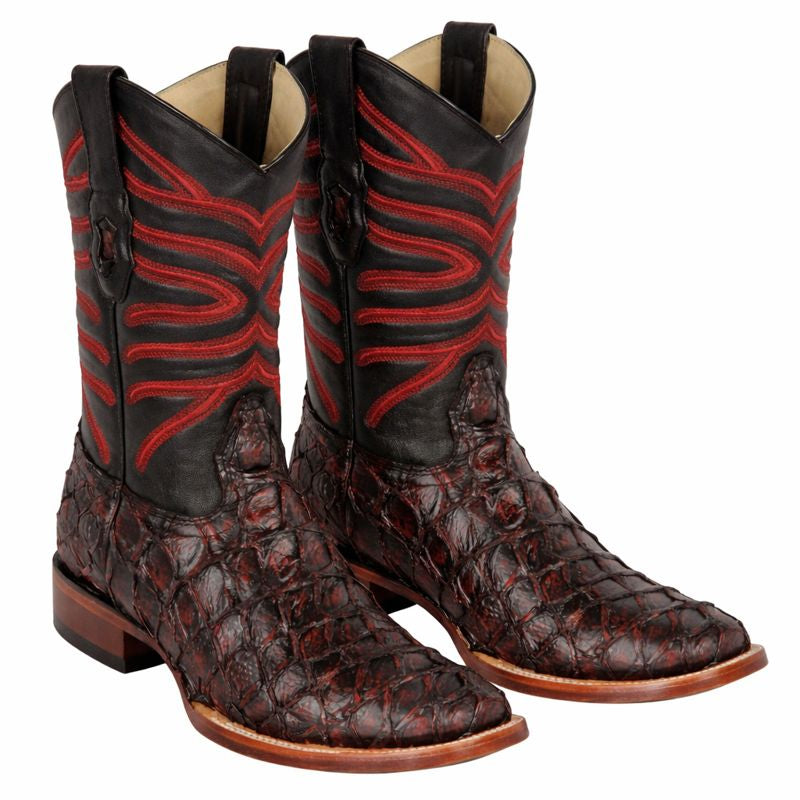 Botas de Pescado Pirarucu Original en Horma Rodeo Cuadrada-New Designer Collection - 6
