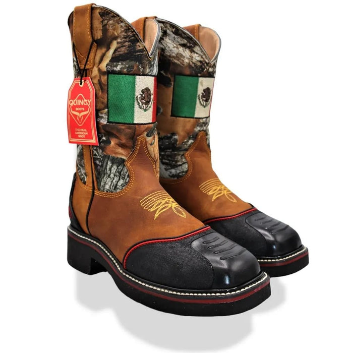 Botas de Trabajo Bandera de Mexico con Casco de Acero - 6