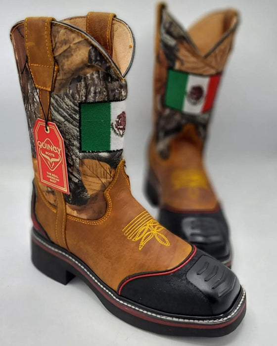 Botas de Trabajo Bandera de Mexico con Casco de Acero - 6