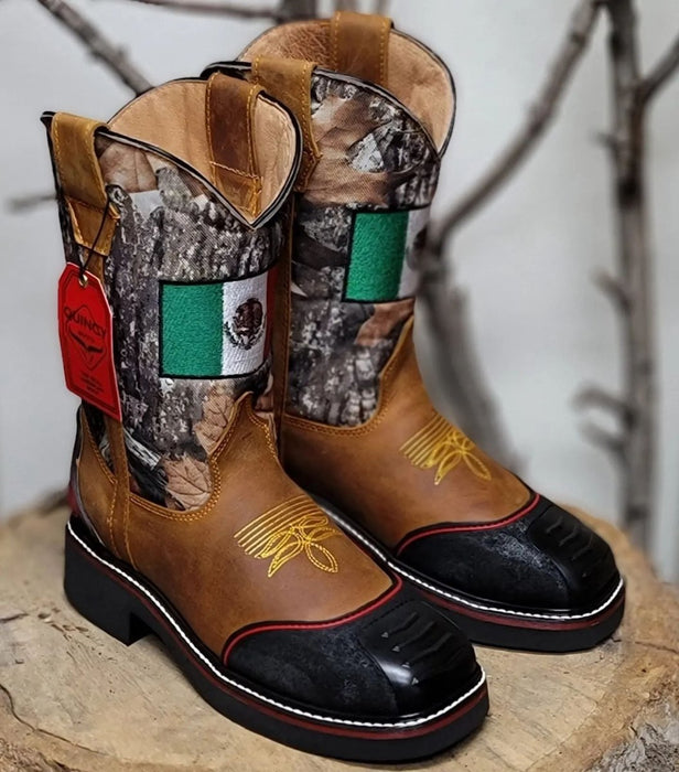 Botas de Trabajo Bandera de Mexico con Casco de Acero - 6