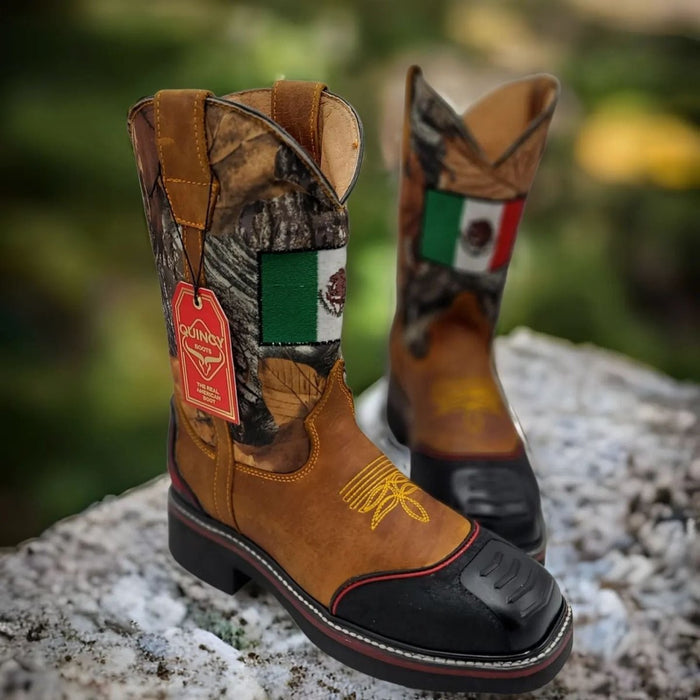 Botas de Trabajo Bandera de Mexico con Casco de Acero - 6