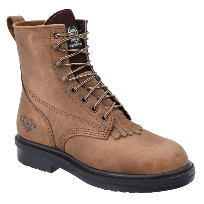 Botas de Trabajo de Agujetas con Barbitas Color Arena WD - 6