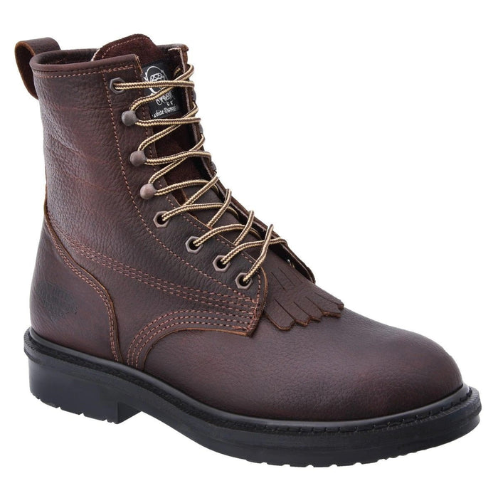 Botas de Trabajo de Agujetas con Barbitas y Casco de Acero Color Cafe WD - 6