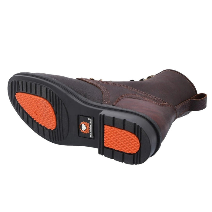 Botas de Trabajo de Agujetas con Barbitas y Casco de Acero Color Cafe WD - 6