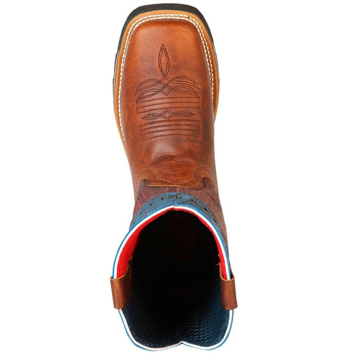 Botas de Trabajo de Cuero Horma Rodeo Color Tan con Estrellas GEN - 6