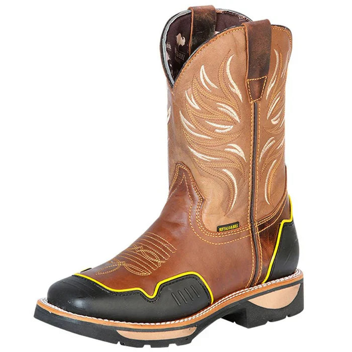 Botas de Trabajo de Cuero Horma Rodeo Color Tan con Proteccion GEN - 6