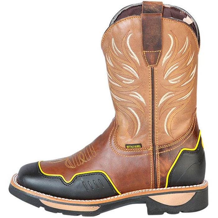 Botas de Trabajo de Cuero Horma Rodeo Color Tan con Proteccion GEN - 6