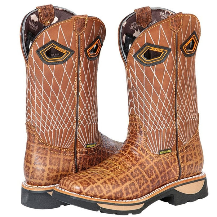 Botas de Trabajo de Cuero Original Horma Rodeo Color Arena - 6