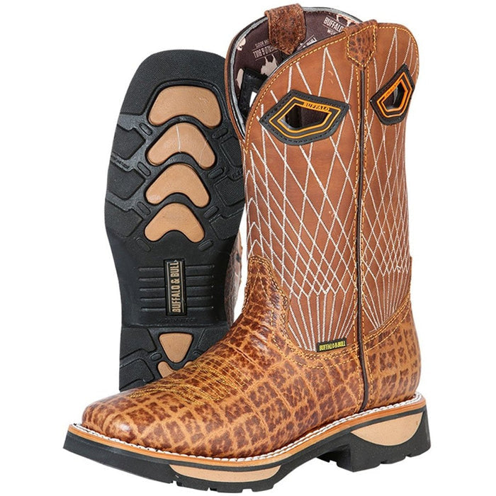 Botas de Trabajo de Cuero Original Horma Rodeo Color Arena - 6