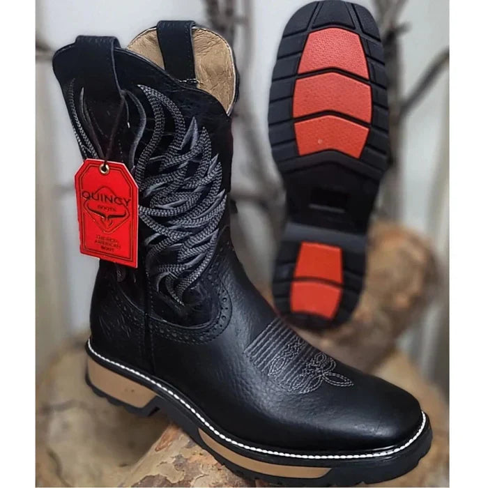 Botas de Trabajo Horma Rodeo Suela Doble Densidad Color Negro - 6