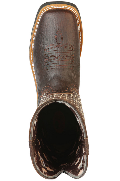 Botas de Trabajo de Cuero Original Horma Rodeo Color Cafe GEN - 6