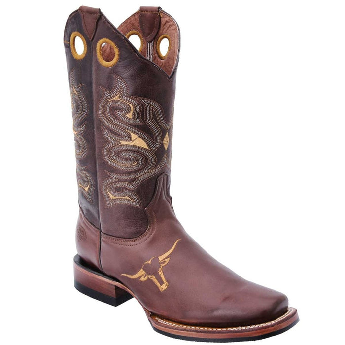 Botas Vaqueras de Cuero con Toro Bordado Horma Rodeo WD - 6