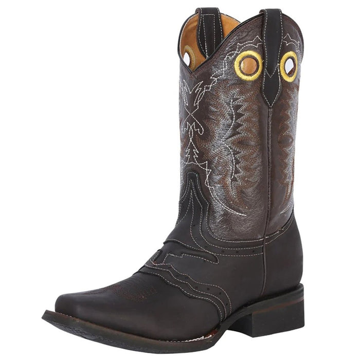 Botas Vaqueras de Cuero Crazy Horma Rodeo Color Chocolate - 6