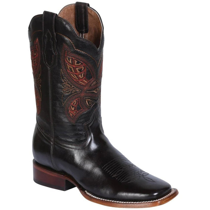 Botas Vaqueras de Cuero Crazy Original Horma Rodeo Color Cafe y Negro - 6