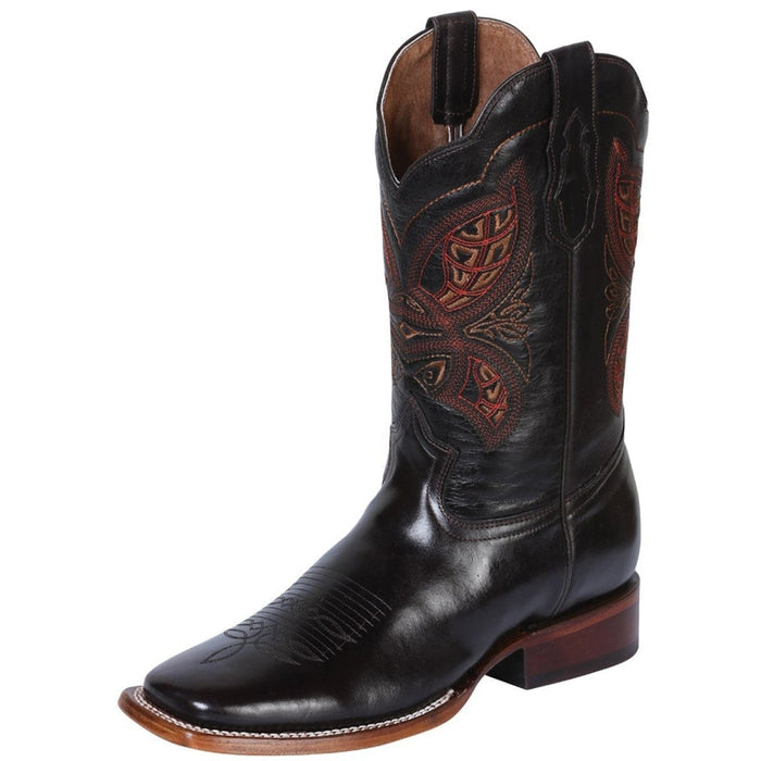 Botas Vaqueras de Cuero Crazy Original Horma Rodeo Color Cafe y Negro - 6